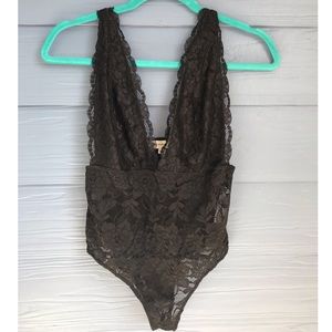Deep-V Lace Bodysuit